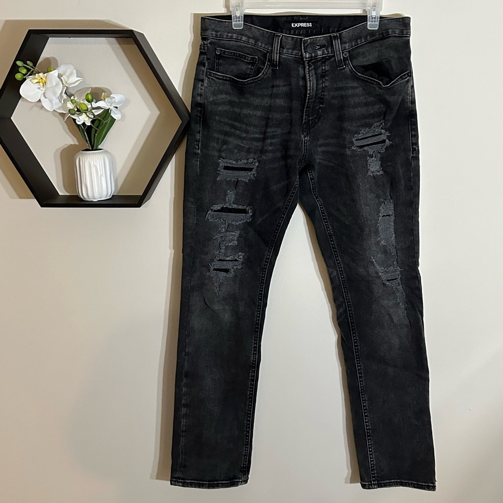 Express Distressed Slim Jeans